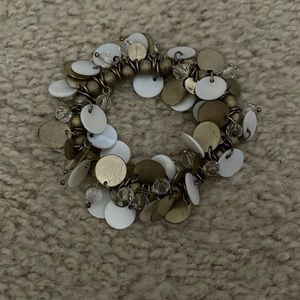 Lia Sophia white and gold stretch bracelet